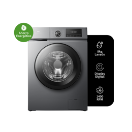 Lavarropas TCL EFFIWASH Inverter Carga Frontal 8kg 1400rpm Gris