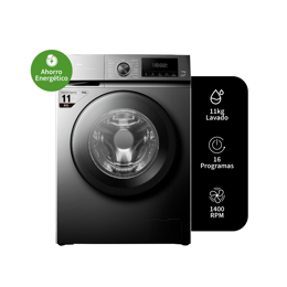 Lavarropas TCL EFFIWASH Inverter Carga Frontal 11kg 1400rpm Gris