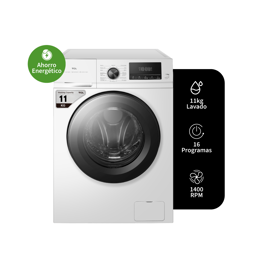 Lavarropas TCL EFFIWASH Inverter Carga Frontal 11kg 1400rpm Blanco