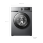 Lavarropas TCL EFFIWASH Inverter Carga Frontal 10kg 1300rpm Gris
