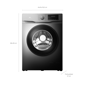 Lavarropas TCL EFFIWASH Inverter Carga Frontal 6kg 1200rpm Gris