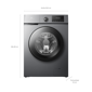 Lavarropas TCL EFFIWASH Inverter Carga Frontal 8kg 1400rpm Gris