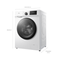 Lavarropas TCL EFFIWASH Inverter Carga Frontal 8kg 1400rpm Blanco
