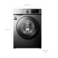 Lavarropas TCL EFFIWASH Inverter Carga Frontal 8kg 1400rpm Gris