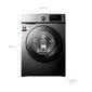 Lavarropas TCL EFFIWASH Inverter Carga Frontal 11kg 1400rpm Gris